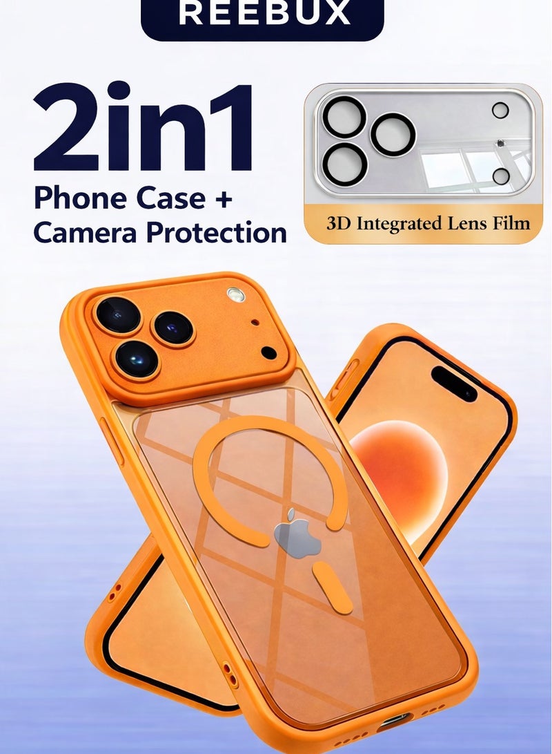 Reebux 2 in 1 for iPhone 17 Pro Case Compatible with Magsafe, Translucent Matte Case with Camera Protector, Military Grade Shockproof Protective Phone Cover for 17 Pro 6.3-inch - Image 1